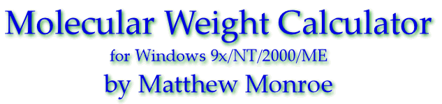Introducing the Molecular Weight Calculator for Windows