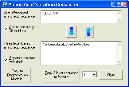 Amino Acid Notation Converter