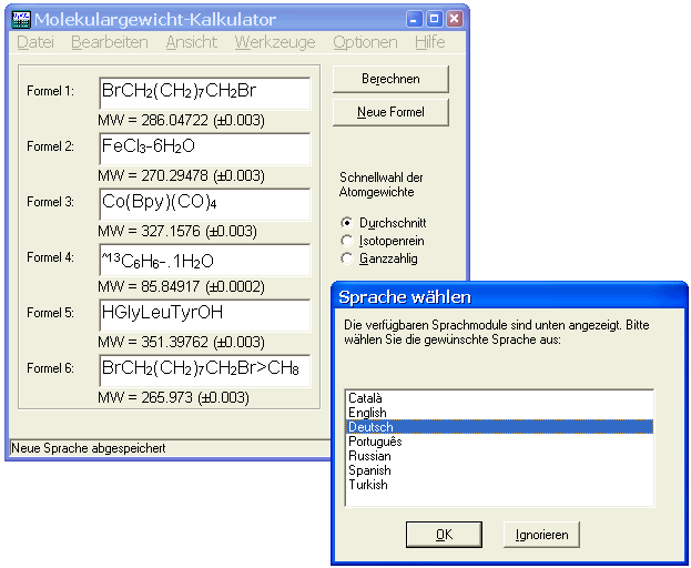 Program with German Text